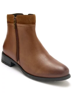 Femme Pédiconfort Boots en cuir double zip