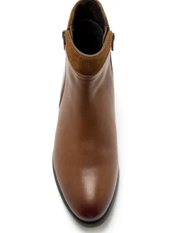 Femme Pédiconfort Boots en cuir double zip