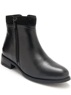 Femme Pédiconfort Boots en cuir double zip