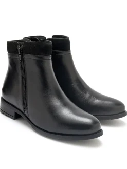 Femme Pédiconfort Boots en cuir double zip