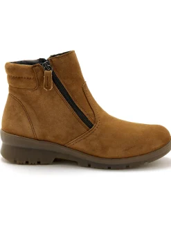 Femme Pédiconfort Boots en cuir extensible double zip
