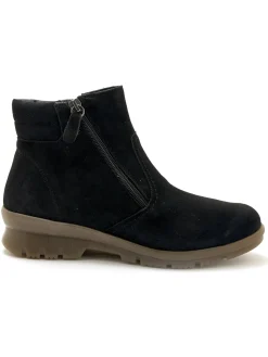 Femme Pédiconfort Boots en cuir extensible double zip