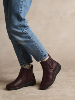 Femme Pédiconfort Boots fourrées compensées double zip
