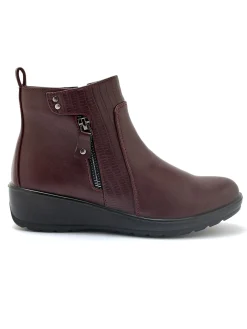 Femme Pédiconfort Boots fourrées compensées double zip