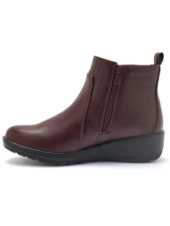 Femme Pédiconfort Boots fourrées compensées double zip
