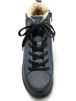 Femme Pédiconfort Boots fourrées cuir velours et caoutchou