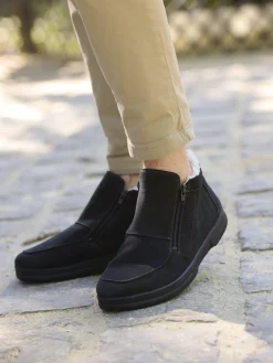 Homme Pédiconfort Boots fourrées double zip