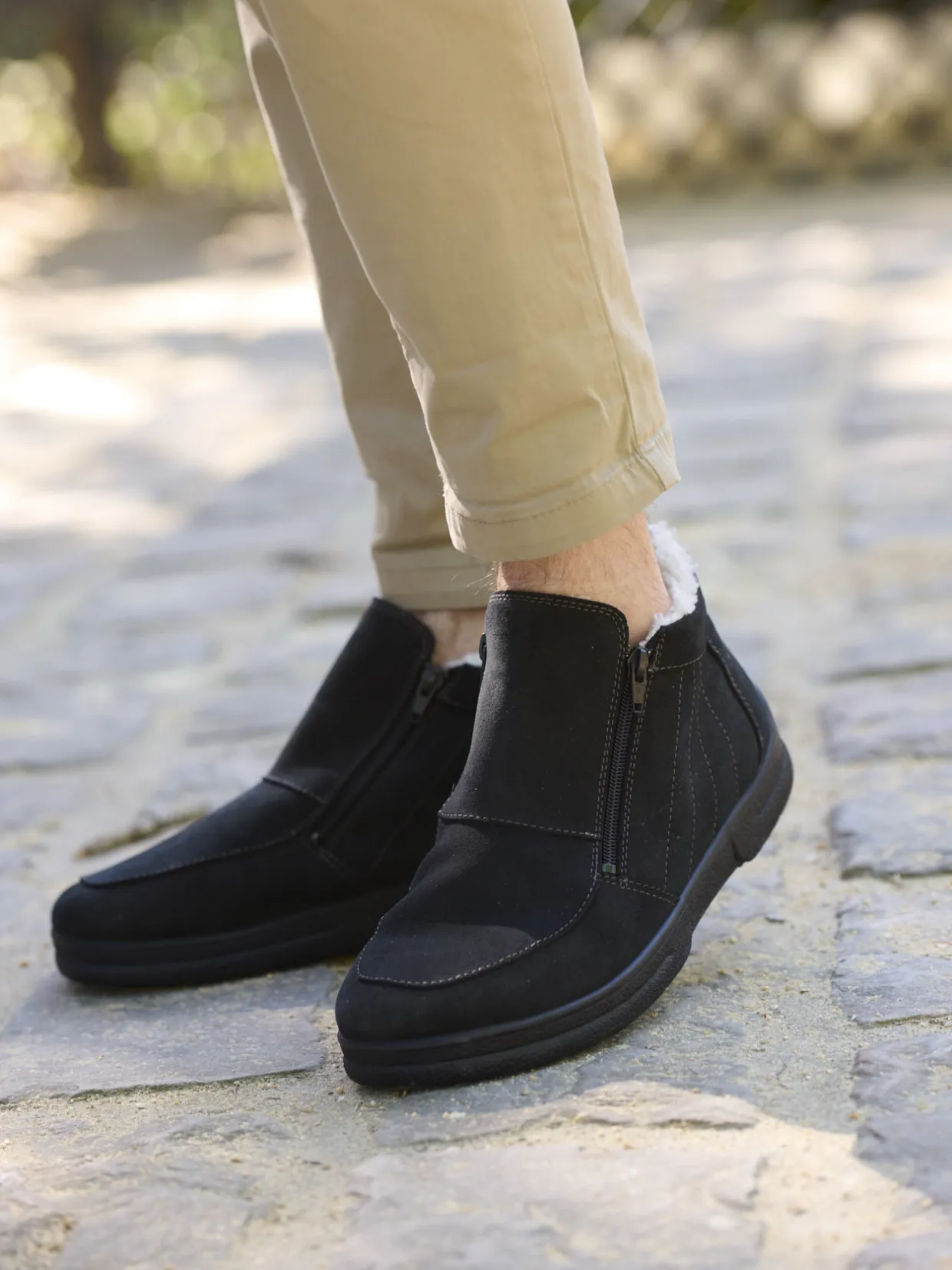 Homme Pédiconfort Boots fourrées double zip