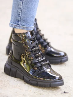 Femme Pédiconfort Boots fourrées zippées et lacées