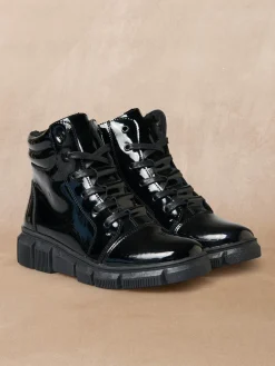 Femme Pédiconfort Boots fourrées zippées et lacées