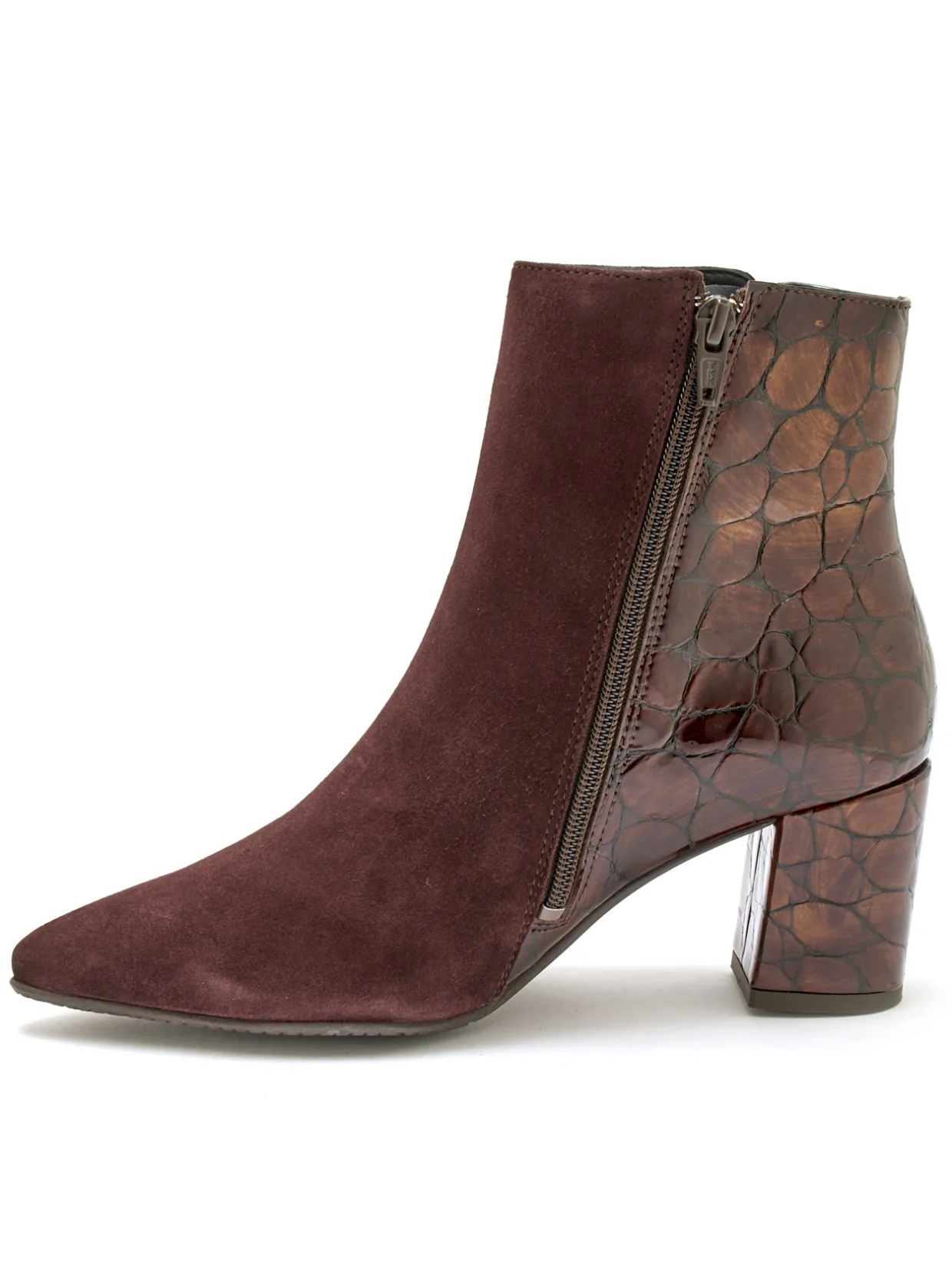 Femme Pédiconfort Boots zippées cuir velours