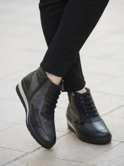 Femme Pédiconfort Boots zippées et lacées doublées suédine