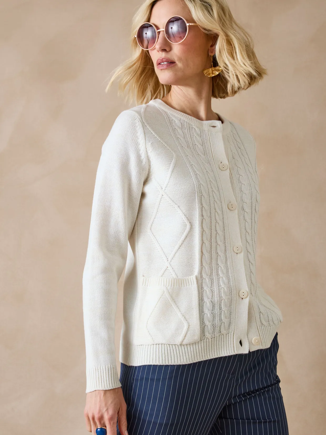Femme Daxon Cardigan en maille torsadée