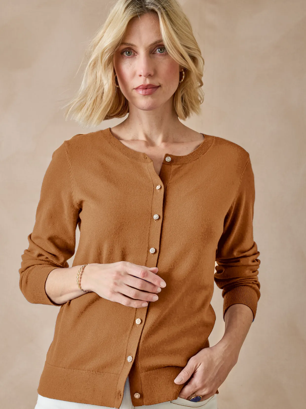 Femme Daxon Cardigan élégant boutons-bijoux