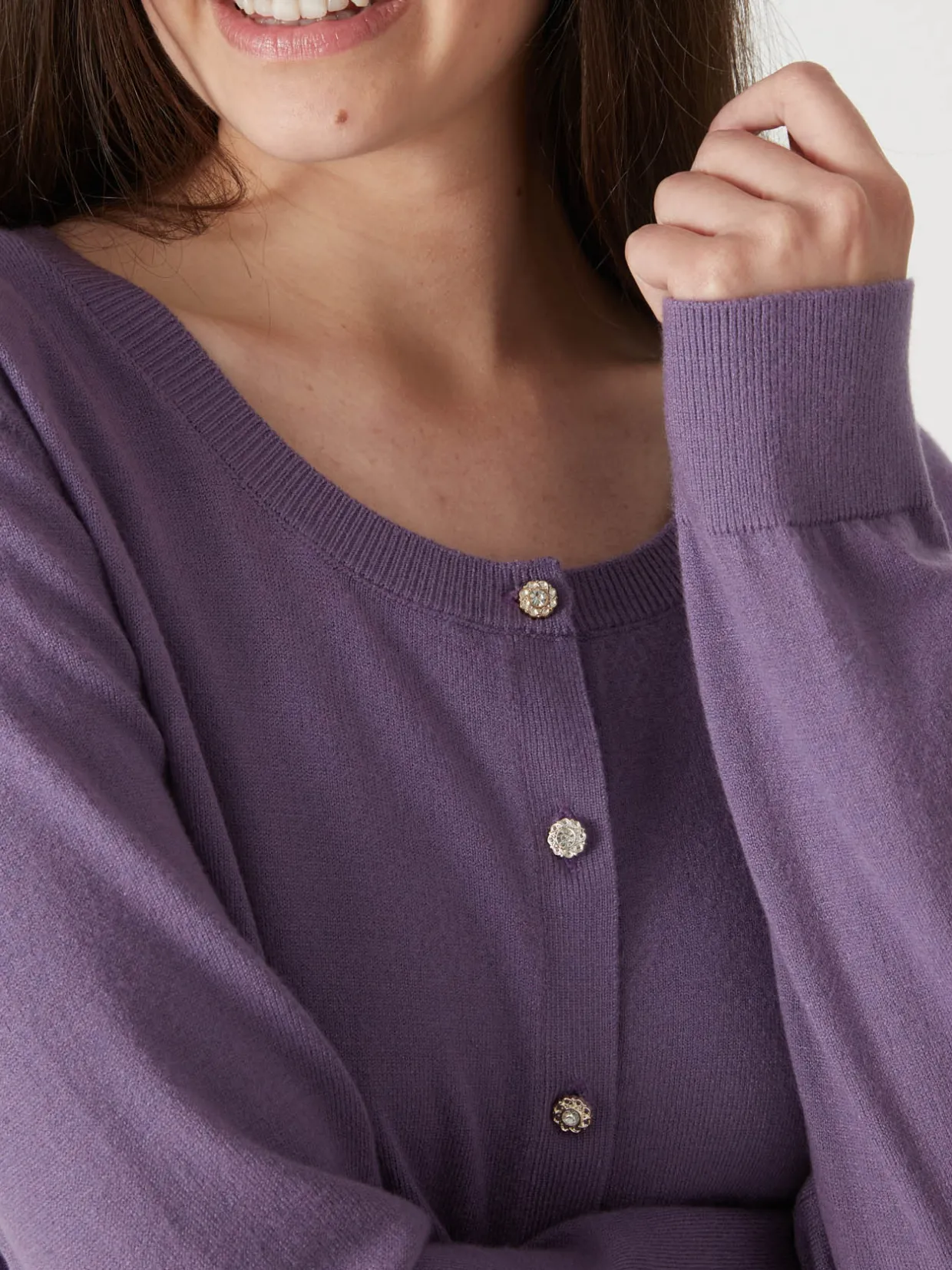 Femme Daxon Cardigan élégant boutons-bijoux