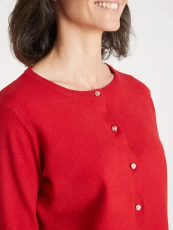 Femme Daxon Cardigan élégant boutons-bijoux