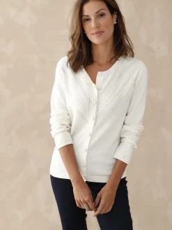 Femme Daxon Cardigan point fantaisie détails rivets