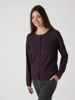 Femme Daxon Cardigan point fantaisie détails rivets