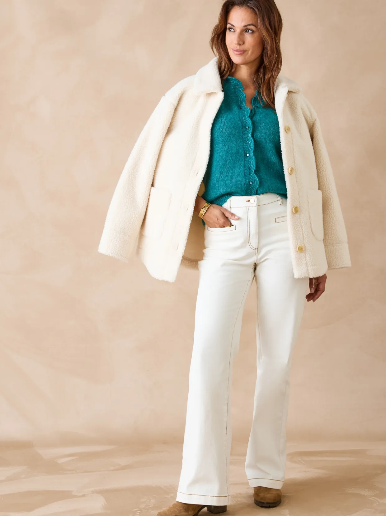 Femme Daxon Cardigan points fantaisie ajourés