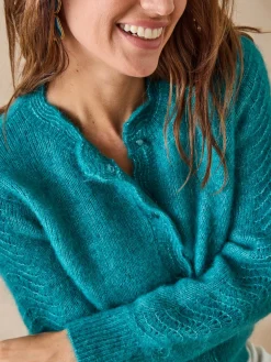 Femme Daxon Cardigan points fantaisie ajourés