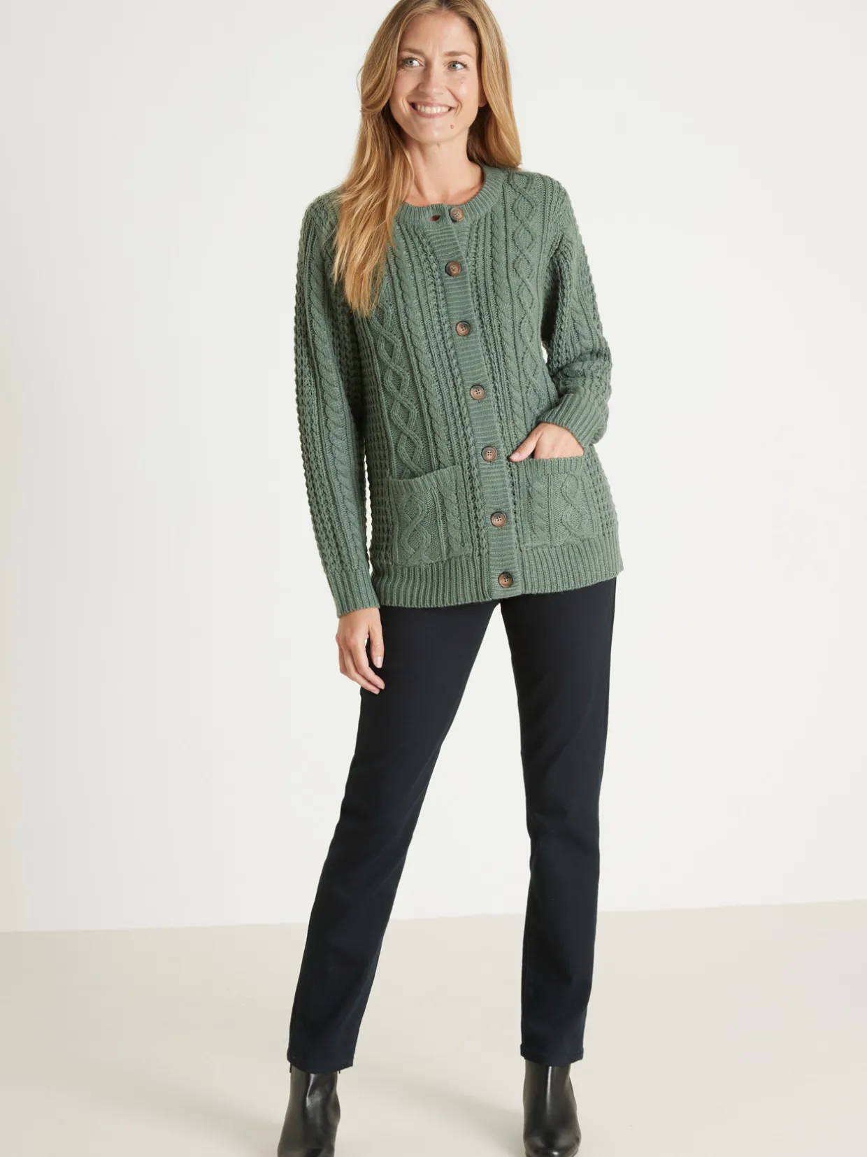 Femme Daxon Cardigan torsadé col rond