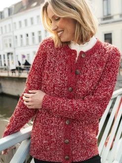 Femme Daxon Cardigan torsadé col rond