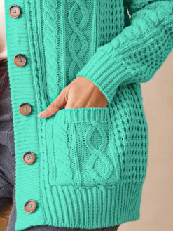 Femme Daxon Cardigan torsadé col rond