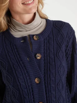 Femme Daxon Cardigan torsadé col rond