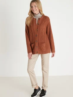 Femme Daxon Cardigan torsadé col rond