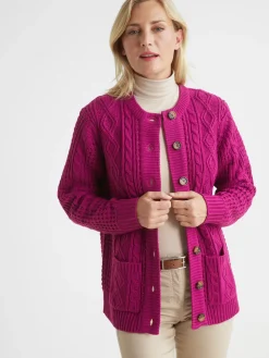 Femme Daxon Cardigan torsadé col rond