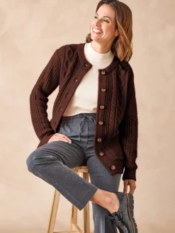 Femme Daxon Cardigan torsadé col rond
