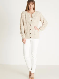 Femme Daxon Cardigan torsadé col rond