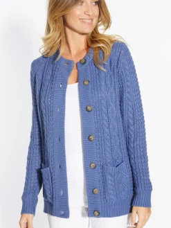 Femme Daxon Cardigan torsadé col rond