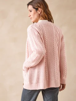 Femme Daxon Cardigan torsadé col rond