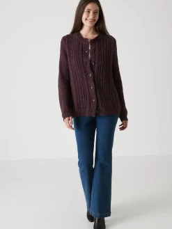 Femme Daxon Cardigan torsadé laine et mohair