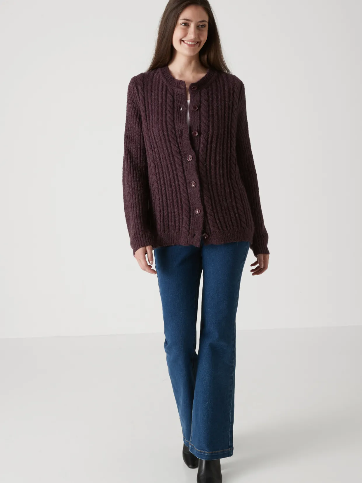 Femme Daxon Cardigan torsadé laine et mohair