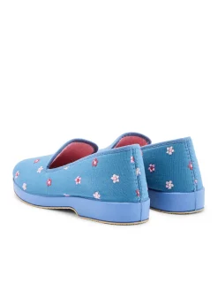 Femme Pédiconfort Charentaises brodées intérieur éponge