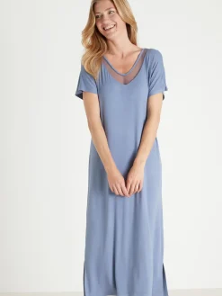 Daxon Chemise de nuit avec résille