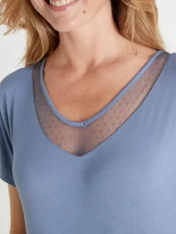 Daxon Chemise de nuit avec résille