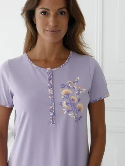 Daxon Chemise de nuit courte forme liquette