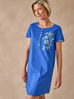 Daxon Chemise de nuit courte maille pur coton