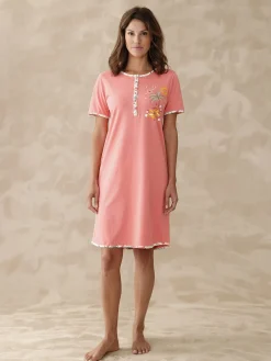 Daxon Chemise de nuit courte manches courtes