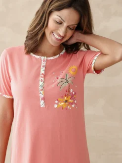 Daxon Chemise de nuit courte manches courtes