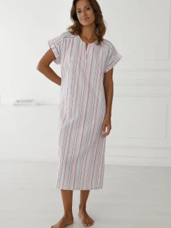 Daxon Chemise de nuit en seersucker