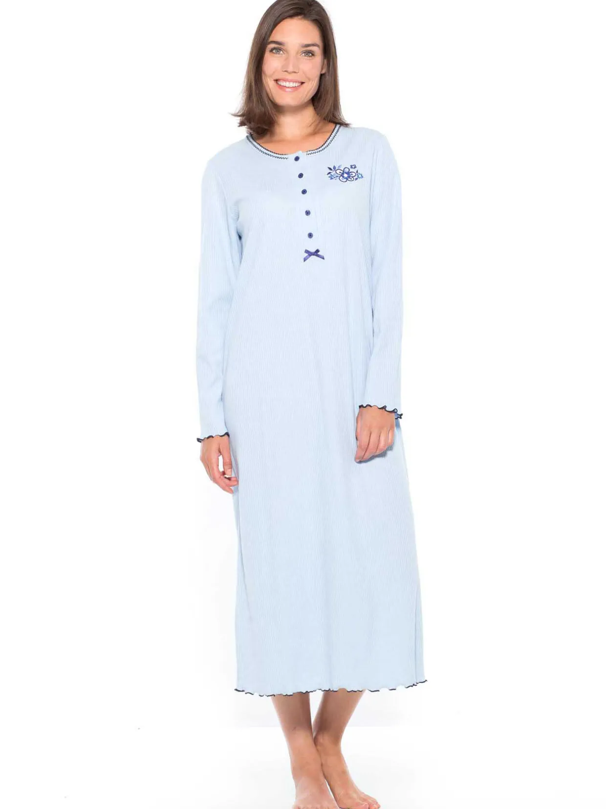 Daxon Chemise de nuit longue, interlock