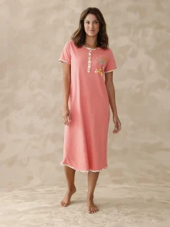 Daxon Chemise de nuit longue manches courtes