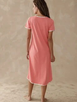 Daxon Chemise de nuit longue manches courtes