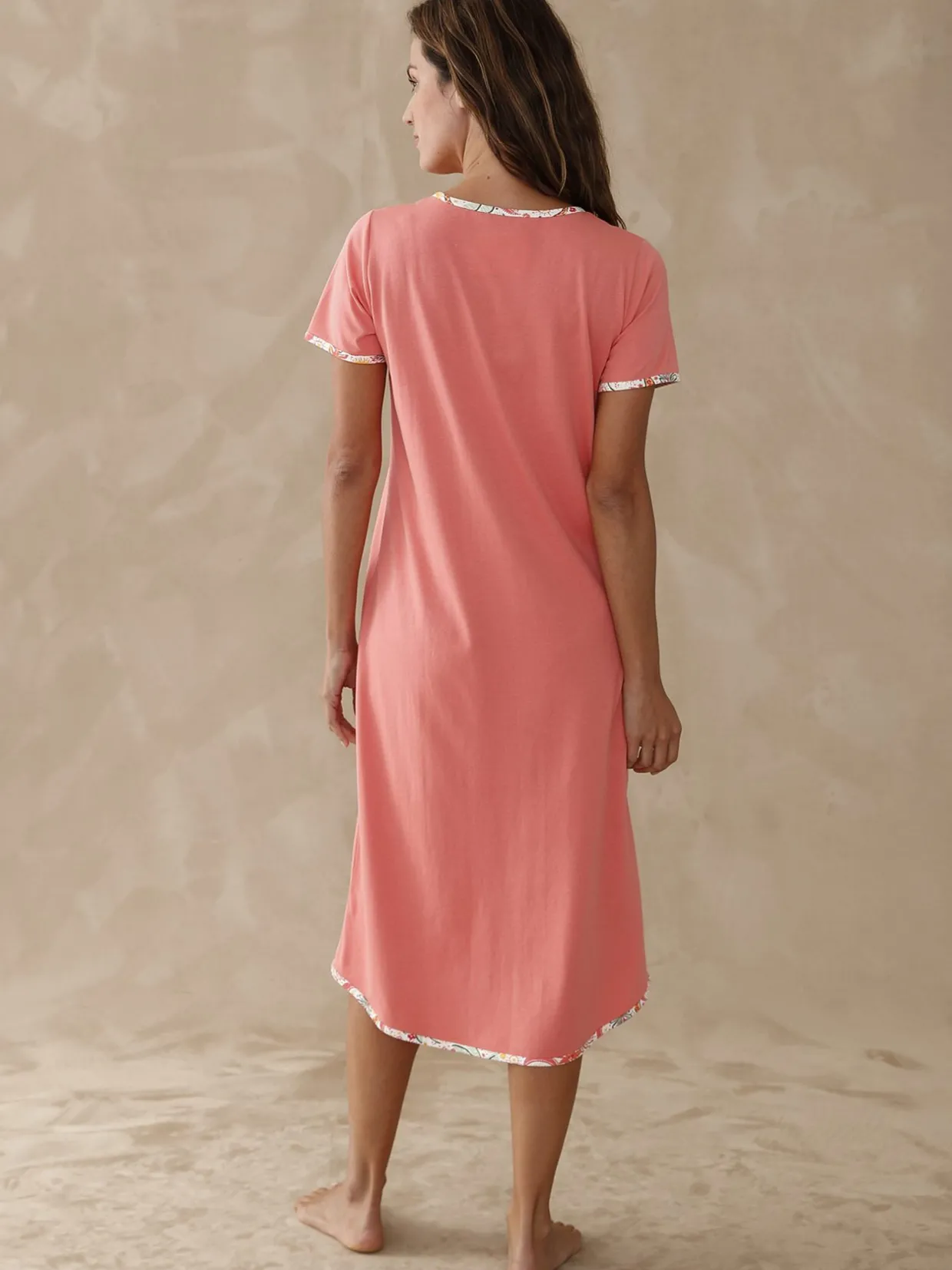 Daxon Chemise de nuit longue manches courtes