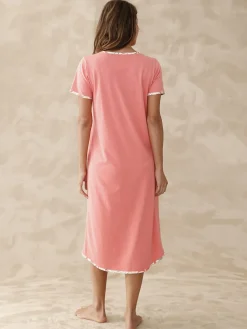 Daxon Chemise de nuit longue manches courtes