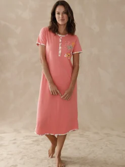 Daxon Chemise de nuit longue manches courtes